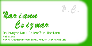 mariann csizmar business card